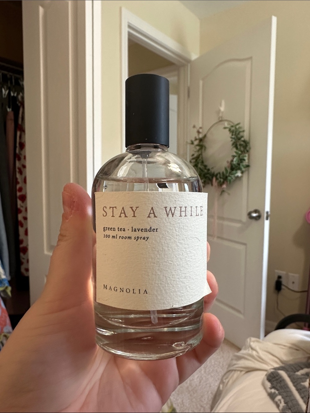 Magnolia Clear Room Spray with Black Cap